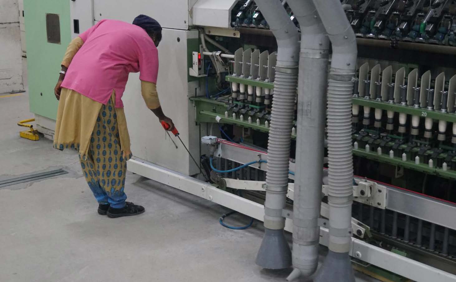 User cleaning of any fiber stuck in or around the machine